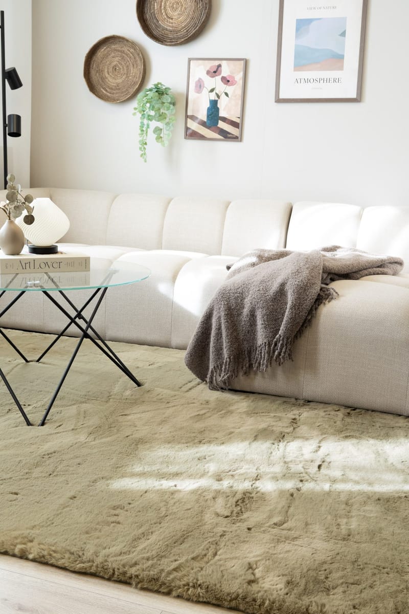 Maskinvevd teppe KM Home Heaven Deluxe 160x230 Olivengrønn - Olivengrønn - Tekstiler - Tepper & Matter - Moderne tepper - Wiltontepper