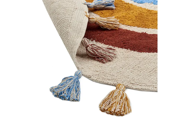 Yagci Bomullsteppe 120 cm Rund - Beige - Tekstiler - Tepper & Matter - Moderne tepper - Bomullstepper