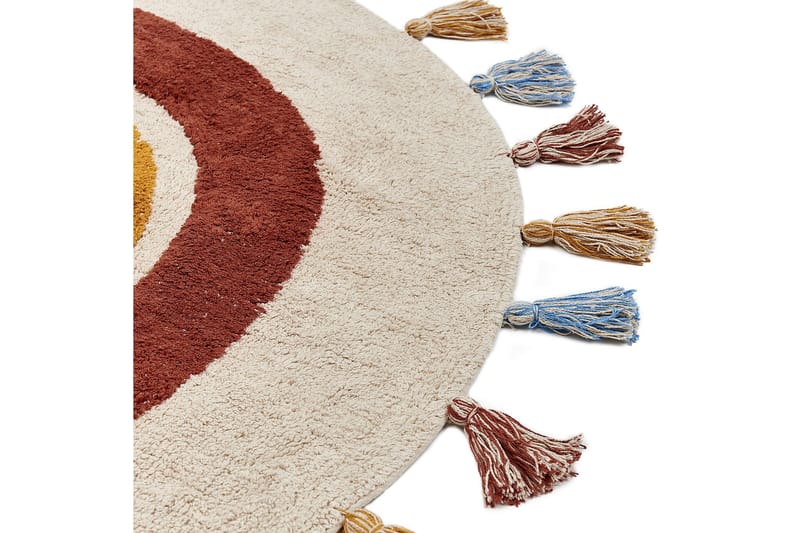 Yagci Bomullsteppe 120 cm Rund - Beige - Tekstiler - Tepper & Matter - Moderne tepper - Bomullstepper