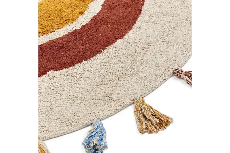 Yagci Bomullsteppe 120 cm Rund - Beige - Tekstiler - Tepper & Matter - Moderne tepper - Bomullstepper