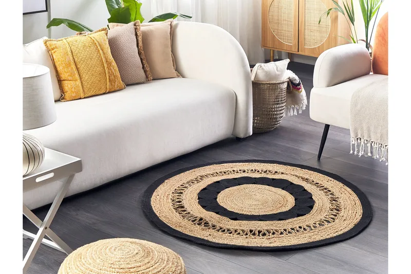 Yozgat Ryeteppe 120 cm Rund - Beige - Tekstiler - Tepper & Matter - Moderne tepper - Ryeteppe