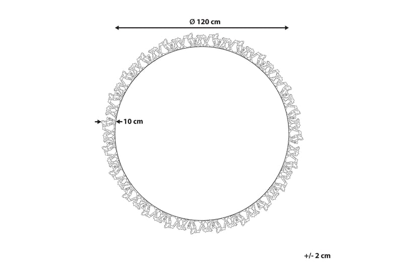 Zonguldak Ryeteppe 120 cm Rund - Beige - Tekstiler - Tepper & Matter - Moderne tepper - Sisaltepper