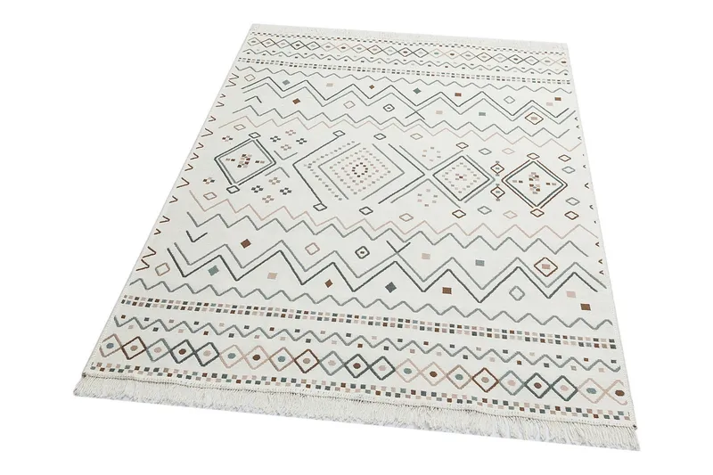 Back (120 x 180) Eko Hal 2 - Beige/Blå/Hvit - Tekstiler - Tepper & Matter - Orientalske tepper