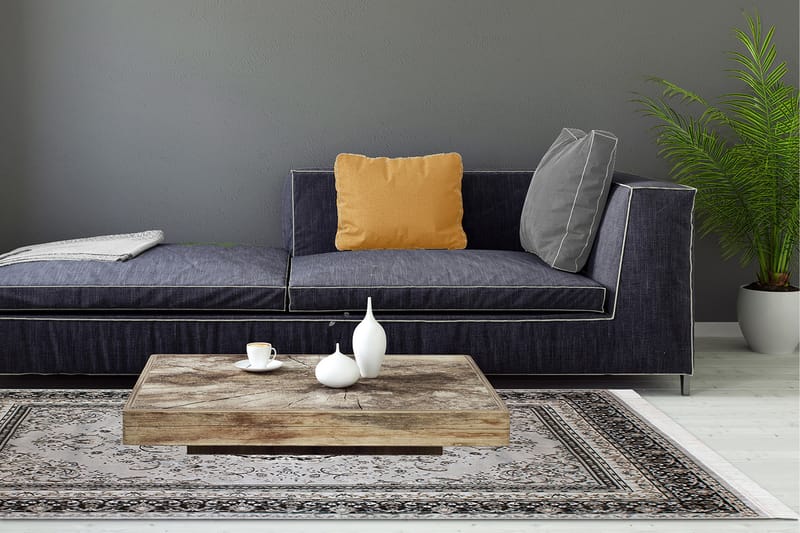 Casablanca Medallion Orientalsk Matte 160x230 - Sølv - Tekstiler - Tepper & Matter - Orientalske tepper