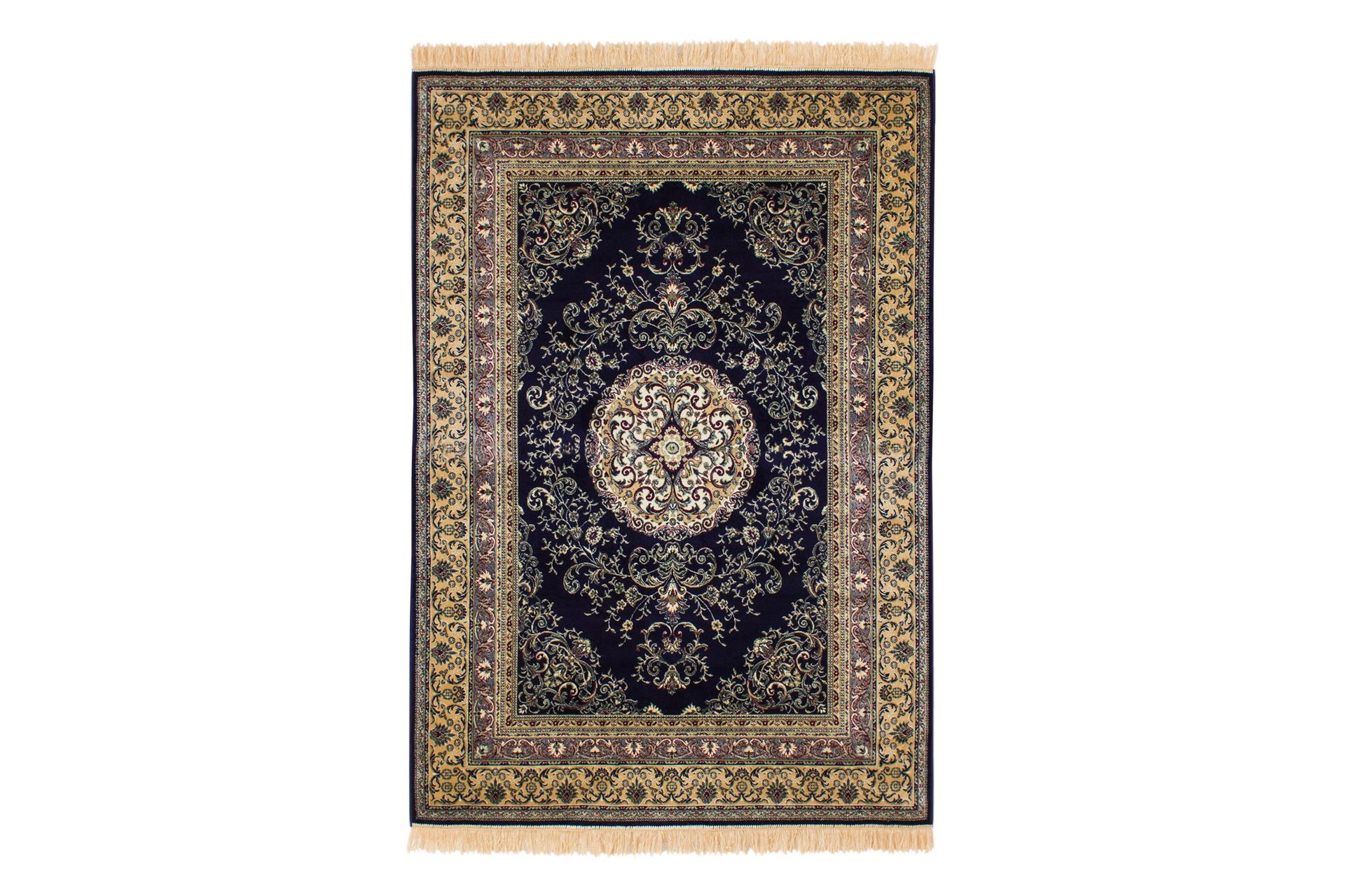 Casablanca Orientalisk Matte 240x330 Viskose - Marineblå - Tekstiler - Tepper & Matter - Orientalske tepper