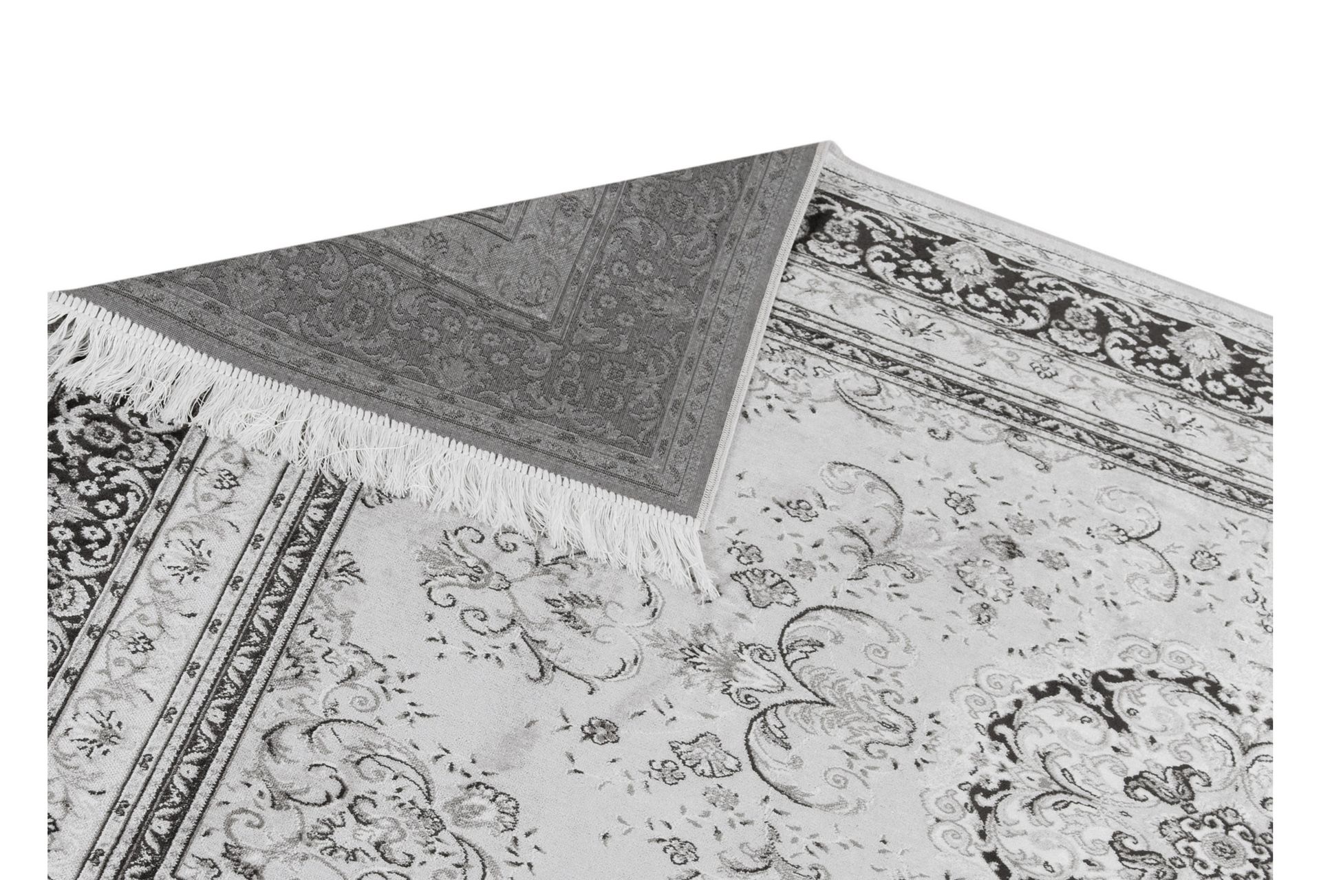 Casablanca Orientalisk Matte 240x330 Viskose - Sølv - Tekstiler - Tepper & Matter - Orientalske tepper