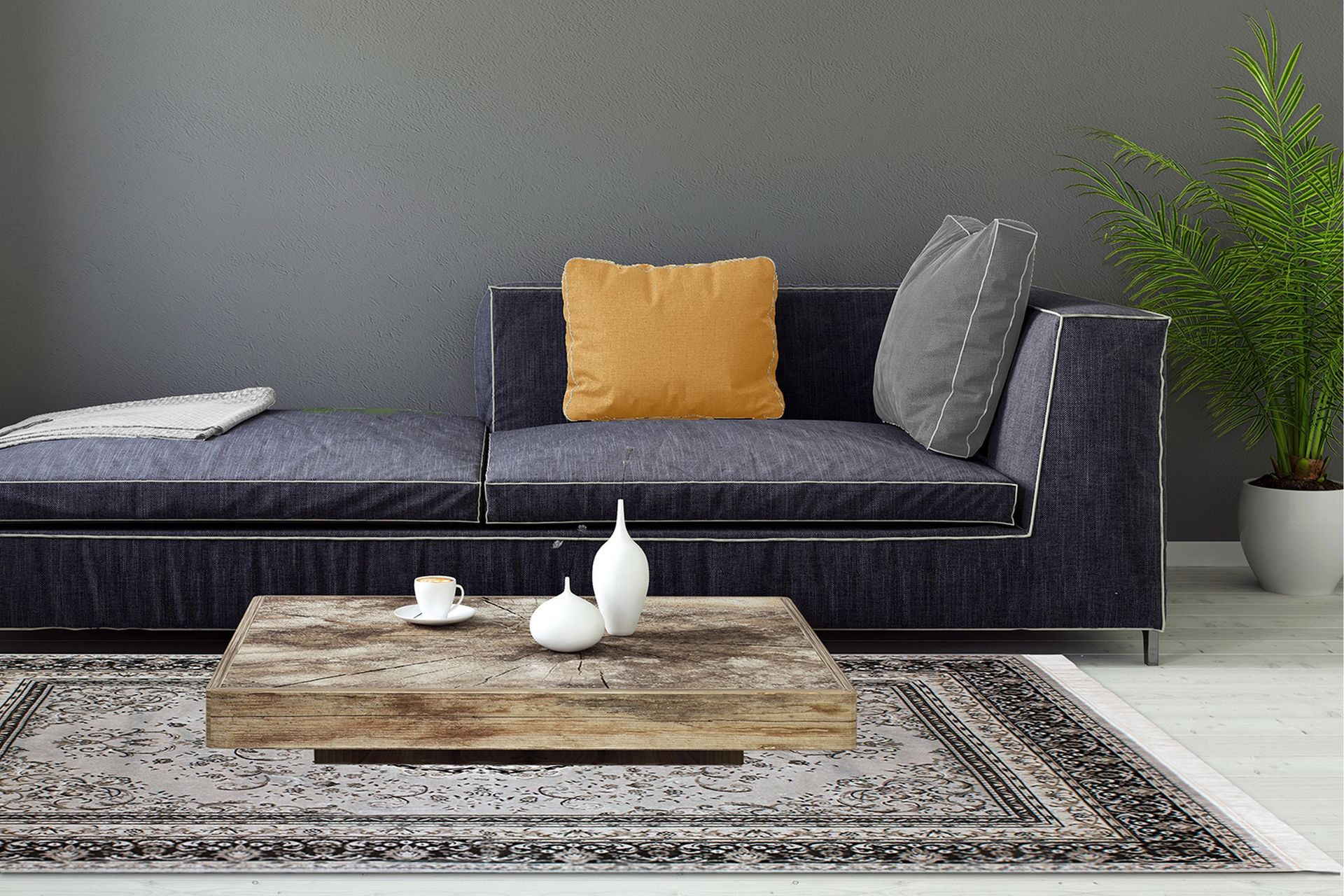 Casablanca Orientalisk Matte 240x330 Viskose - Sølv - Tekstiler - Tepper & Matter - Orientalske tepper