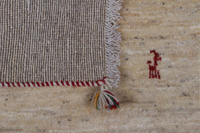 Håndknyttet Gabbeh Shiraz Ull Beige 71x109cm - Håndvevde tepper - Orientalske tepper - Persisk matte