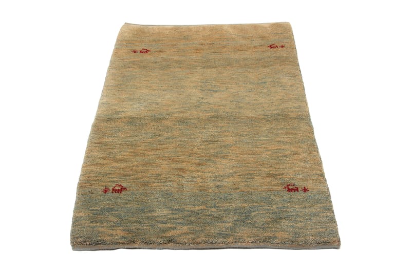 Håndknyttet Gabbeh Shiraz Ull Beige/Blå 90x124 cm - Orientalske tepper - Håndvevde tepper - Persisk matte