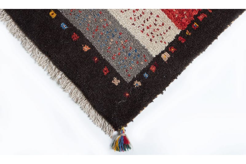 Håndknyttet Gabbeh Shiraz Ull Brun/Grå 98x155 cm - Håndvevde tepper - Orientalske tepper - Persisk matte