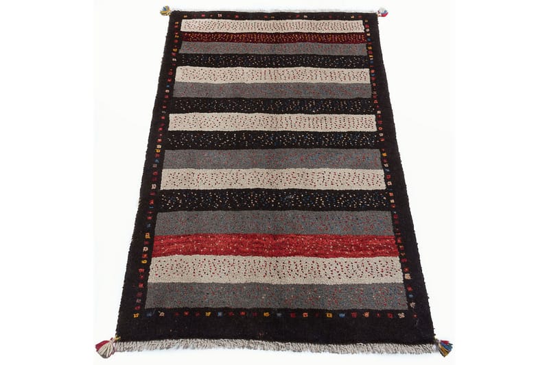 Håndknyttet Gabbeh Shiraz Ull Brun/Grå 98x155 cm - Håndvevde tepper - Orientalske tepper - Persisk matte