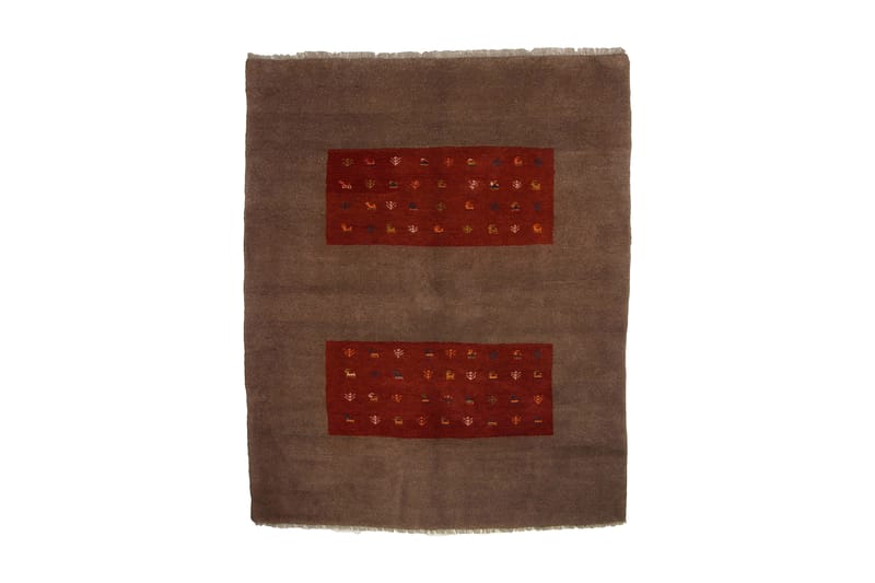 Håndknyttet Gabbeh Shiraz Ull Brun/Rød 185x233cm - Orientalske tepper - Håndvevde tepper - Persisk matte
