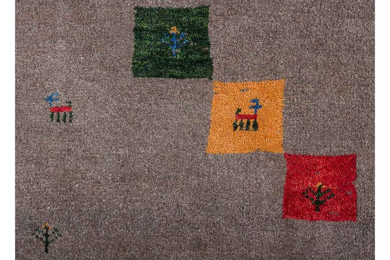 Håndknyttet Gabbeh Shiraz Ull Grå 105x167cm - Håndvevde tepper - Orientalske tepper - Persisk matte