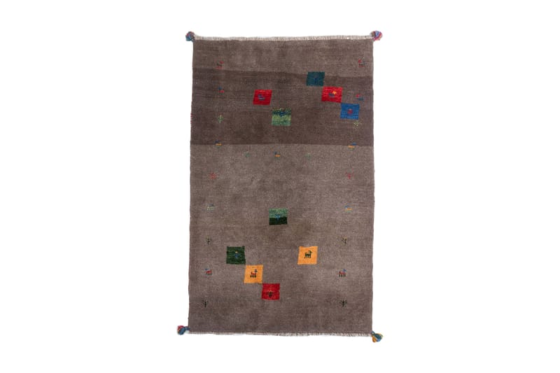 Håndknyttet Gabbeh Shiraz Ull Grå 105x167cm - Orientalske tepper - Håndvevde tepper - Persisk matte