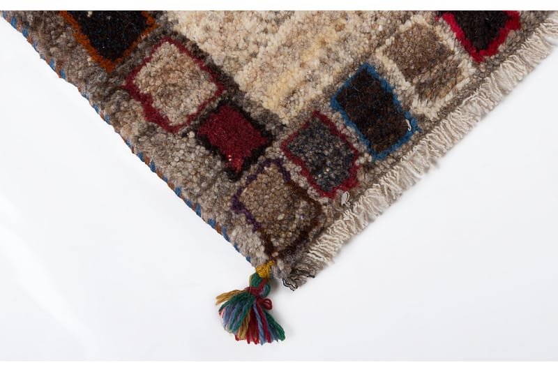 Håndknyttet Gabbeh Shiraz Ull Grå/Krem 58x140 cm - Håndvevde tepper - Orientalske tepper - Persisk matte