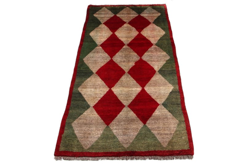 Håndknyttet Gabbeh Shiraz Ull Grå/Rød 102x193 cm - Håndvevde tepper - Orientalske tepper - Persisk matte
