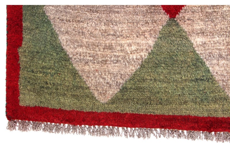 Håndknyttet Gabbeh Shiraz Ull Grå/Rød 102x193 cm - Håndvevde tepper - Orientalske tepper - Persisk matte