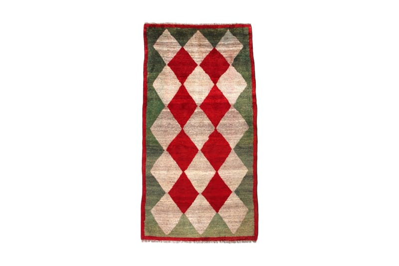 Håndknyttet Gabbeh Shiraz Ull Grå/Rød 102x193 cm - Orientalske tepper - Håndvevde tepper - Persisk matte