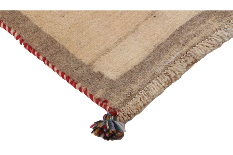 Håndknyttet Gabbeh Shiraz Ull Krem/Grå 71x188cm - Håndvevde tepper - Orientalske tepper - Persisk matte