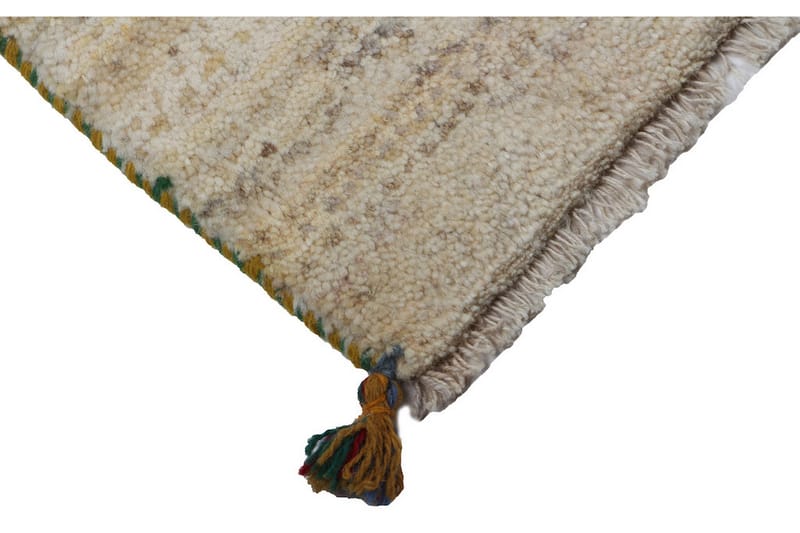 Håndknyttet Gabbeh Shiraz Ull Krem/Grå 79x114cm - Håndvevde tepper - Orientalske tepper - Persisk matte