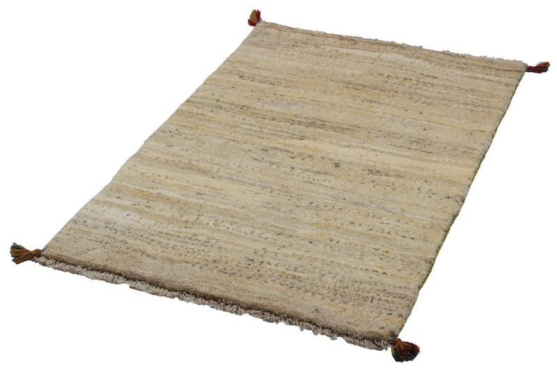 Håndknyttet Gabbeh Shiraz Ull Krem/Grå 79x114cm - Håndvevde tepper - Orientalske tepper - Persisk matte