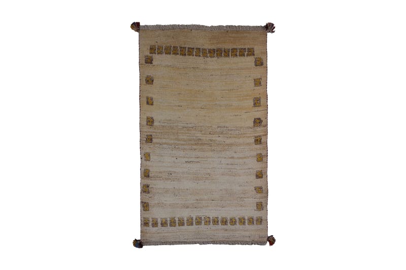 Håndknyttet Gabbeh Shiraz Ull Krem/Grå 81x133cm - Orientalske tepper - Håndvevde tepper - Persisk matte