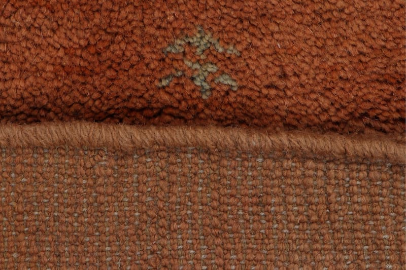 Håndknyttet Gabbeh Shiraz Ull Oransje 105x140cm - Håndvevde tepper - Orientalske tepper - Persisk matte