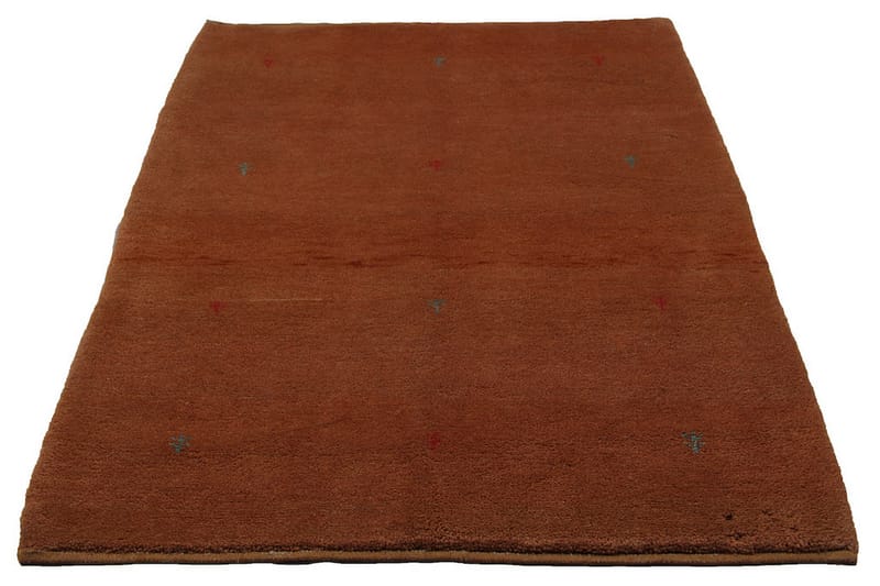 Håndknyttet Gabbeh Shiraz Ull Oransje 105x141cm - Håndvevde tepper - Orientalske tepper - Persisk matte