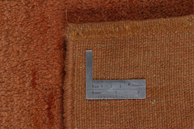 Håndknyttet Gabbeh Shiraz Ull Oransje 105x141cm - Håndvevde tepper - Orientalske tepper - Persisk matte