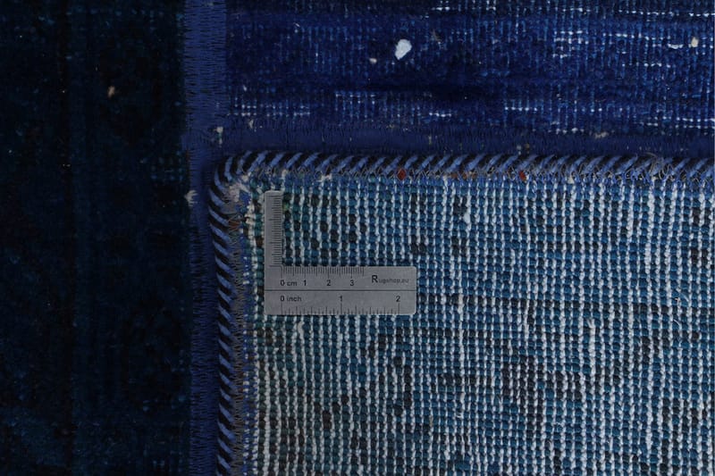 Håndknyttet Lappeteppe Ull/Garn Mørkeblå/Blå 138x214 cm - Lappetepper - Håndvevde tepper