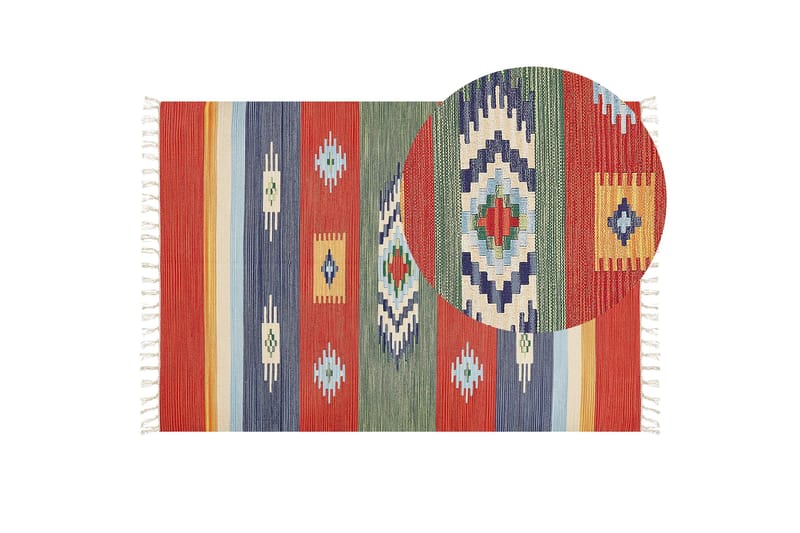 Kamaris Kelimteppe 140x200 cm - Rød - Tekstiler - Tepper & Matter - Orientalske tepper - Kelimtepper