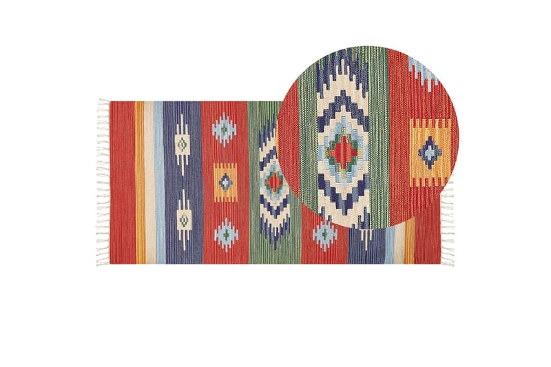 Kamaris Kelimteppe 80x150 cm - Rød - Tekstiler - Tepper & Matter - Orientalske tepper - Kelimtepper