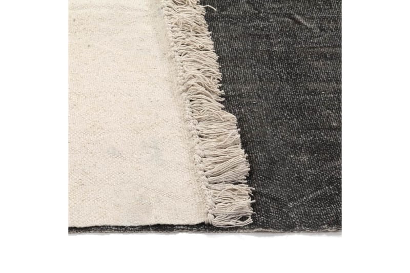 Gulvsteppe kilim-vevet bomull 120x180 cm antrasitt - Kelimtepper
