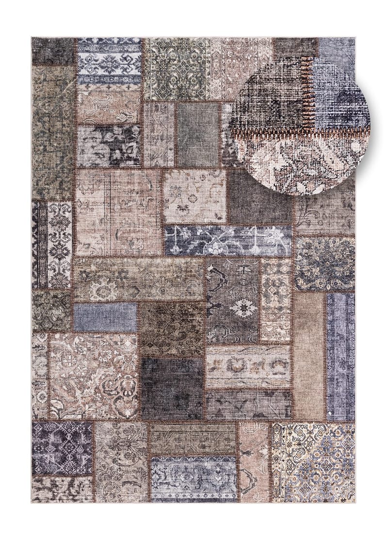 Maskinvevd teppe KM Home Tarfaya Patch 200x290 Smaragdgrønn - Smaragdgrønn - Tekstiler - Tepper & Matter - Orientalske tepper - Lappetepper