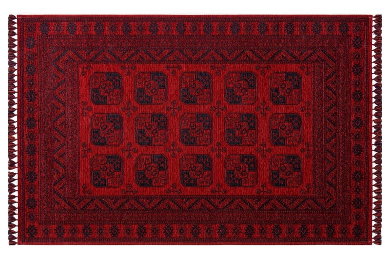 Matte (120 x 180) Eko Hal 3 - Rød/Mørkeblå - Tekstiler - Tepper & Matter - Orientalske tepper