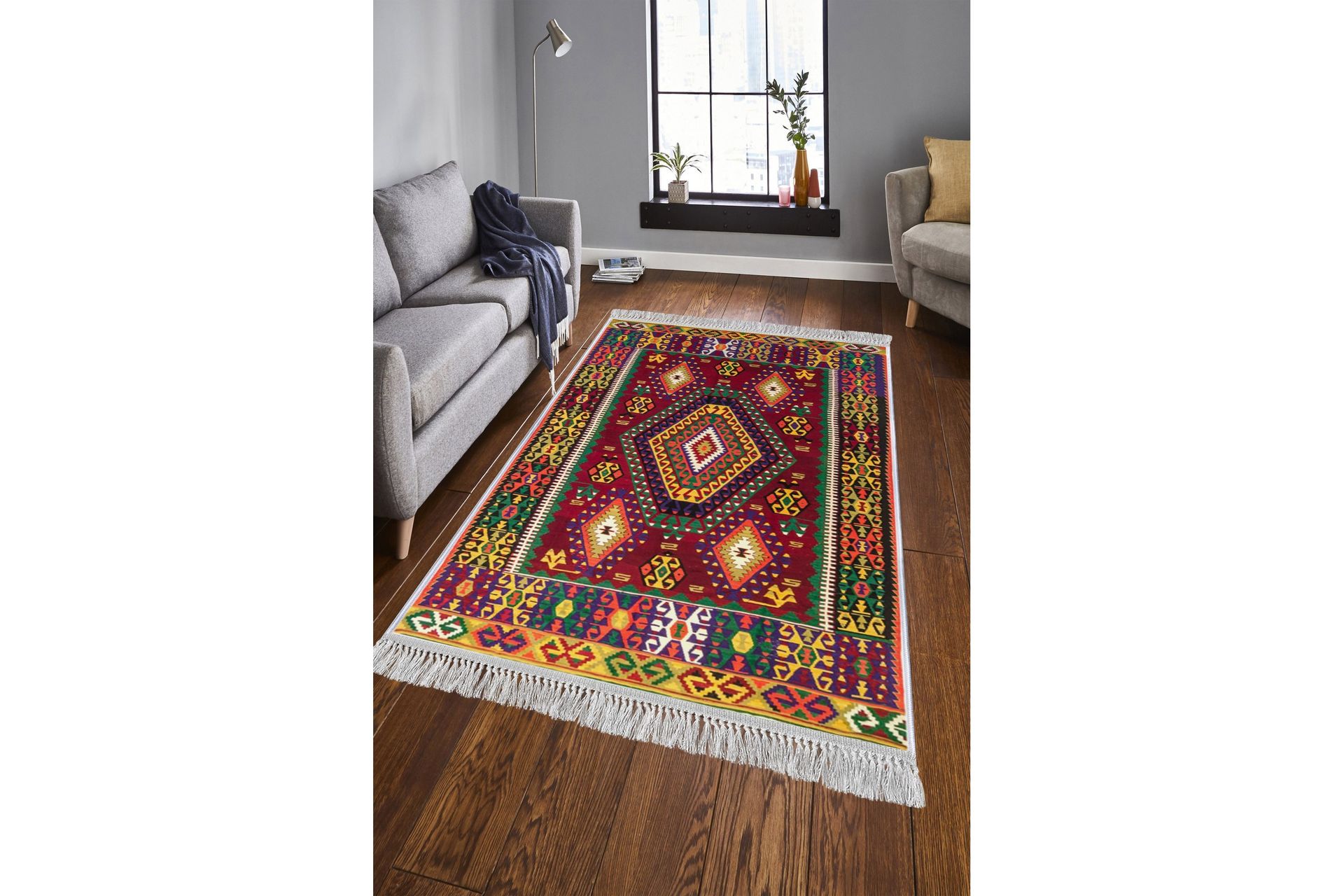 Matte (80x150) Homefesto - Cotton - Flerfarget/Fløyel - Tekstiler - Tepper & Matter - Orientalske tepper