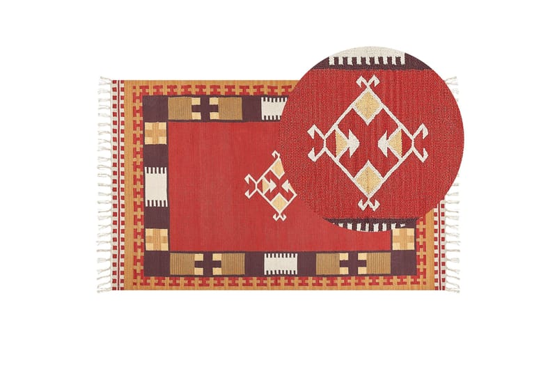 Parakar Kelimteppe 140x200 cm - Rød - Tekstiler - Tepper & Matter - Orientalske tepper - Kelimtepper