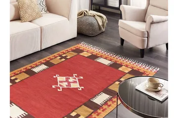 Parakar Kelimteppe 140x200 cm - Rød - Tekstiler - Tepper & Matter - Orientalske tepper - Kelimtepper