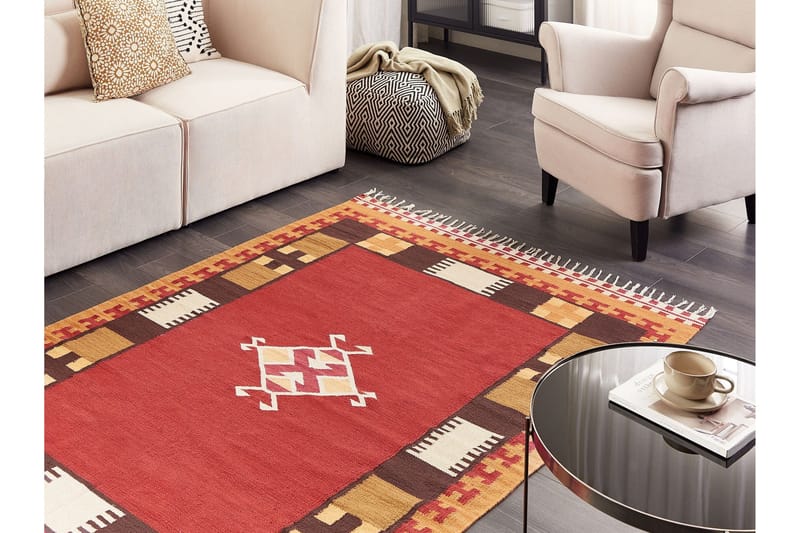 Parakar Kelimteppe 140x200 cm - Rød - Tekstiler - Tepper & Matter - Orientalske tepper - Kelimtepper