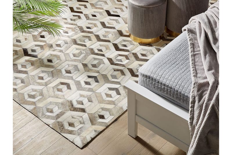 Tavak Matte 140x200 cm - Lær/Beige/Brun - Tekstiler - Tepper & Matter - Orientalske tepper - Lappetepper