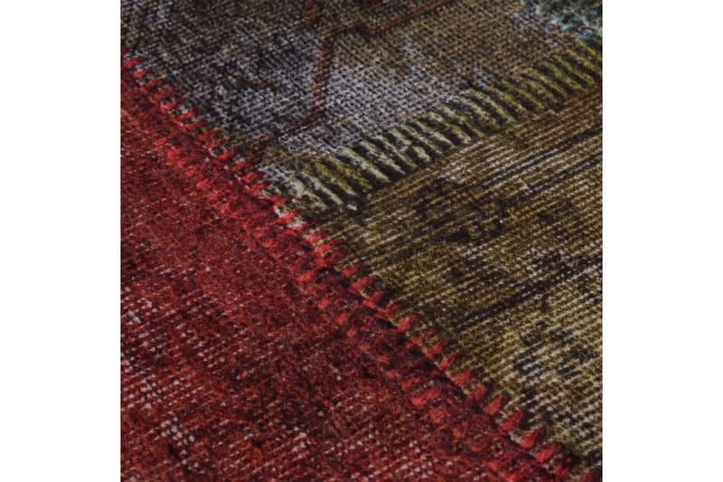 Vaskbart teppe med lappemønster 120 flerfarget sklisikker - Flerfarget - Lappetepper