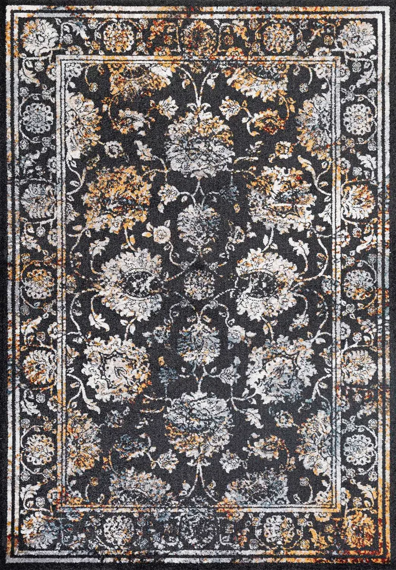 Teppe Yelvi 135x190 cm, Svart/Beige