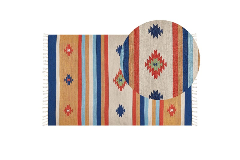 Taronik Kelimteppe 140x200 cm - Rød - Tekstiler - Tepper & Matter - Orientalske tepper - Kelimtepper