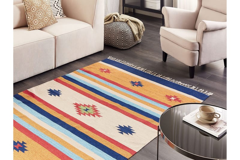 Taronik Kelimteppe 140x200 cm - Rød - Tekstiler - Tepper & Matter - Orientalske tepper - Kelimtepper