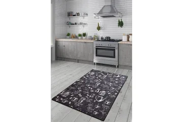 Hall Matte Cappuccino - Svart (60 x 140) - Svart / Fløyel - Tekstiler - Tepper & Matter - Små tepper