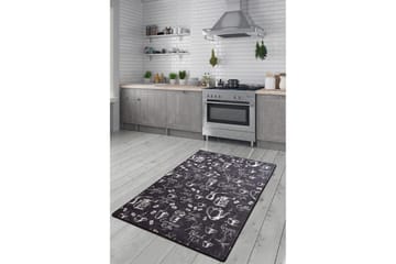 Hall Matte Cappuccino - Svart (80 x 200) - Svart / Fløyel - Tekstiler - Tepper & Matter - Hall matte