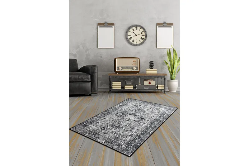 Hall Matte Isabel - Svart (80 x 200) - Svart / Fløyel - Tekstiler - Tepper & Matter - Små tepper