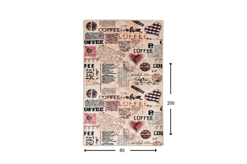 Hall Matte Kaffe (80 x 200) - Flerfarget/Fløyel - Tekstiler - Tepper & Matter - Små tepper