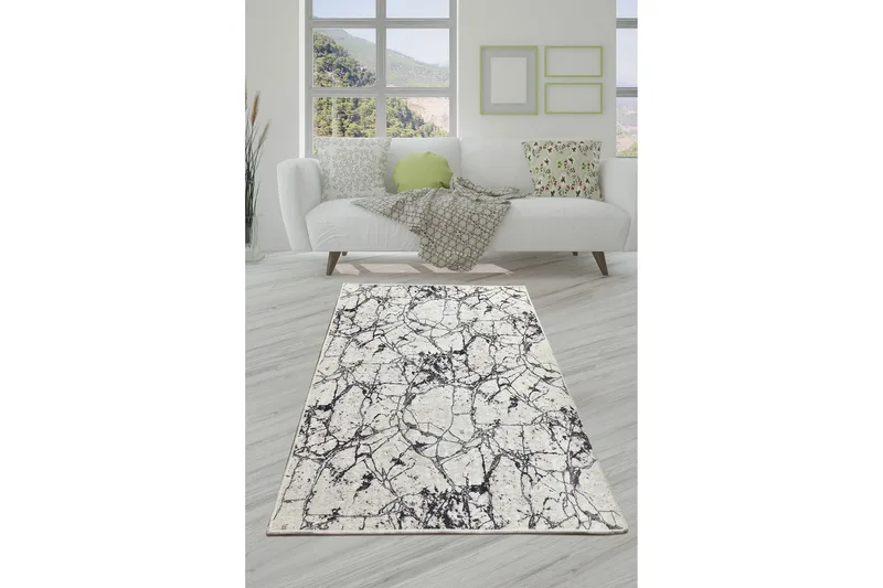 Hall Matte Marmor - Hvit, Hvit/Fløyel
