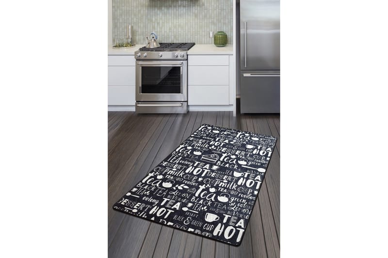 Hall Matte Varmte Te - Svart (80 x 200) - Svart / Fløyel - Tekstiler - Tepper & Matter - Hall matte